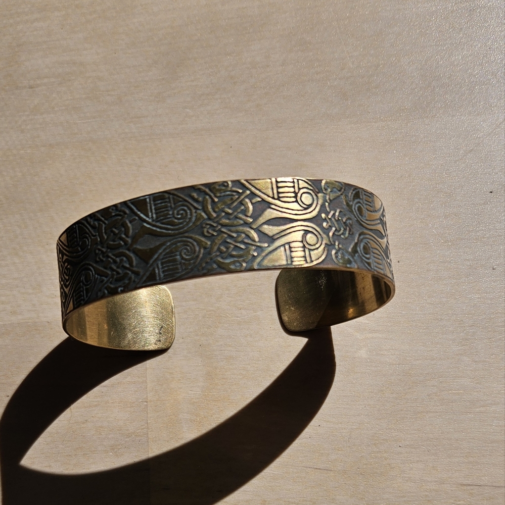 Engraved Copper Cuff Bracelet - image 1